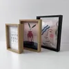 Frames 6/7/8inch Nordic Transparent Po Frame Double Sided Glass Clip Poster Display Stand Dried Flower Desktop Decor