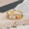 Pierścienie opaski światło luksusowe S925 czyste srebrne pierścień z diamentami i kolorowym pierścieniem cyrkonu wszechstronne i modne pdd jmwn