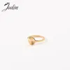 Cluster Rings Joolim Jewelry High End Pvd Wholesale Waterproof Simple Dainty Round Seal Light Burst Stainless Steel Finger Ring For Women