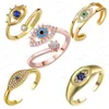 2024 Nya Devil's Open Ring Blue Eye Rhinestone Handgjorda smycken Ring för Women Party Birthday Wedding