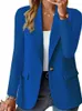 Blazer Woman Clothing Korean Style Ytterkläder Långärmad topp Solid Color Cardigan Autumn Winter Office Lady Jacket Elegant Coat 240129