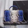 Mirror luxury handbag brand designer shoulder bag made of python skin imported from the original factory fashion diagonal bag