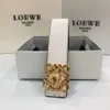 الموضة على الوجهين على الوجهين الحبوب Loewe Loewe حزام فاخر للنساء مصمم الحزام عرض 3.8 سم