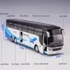 150 Setra Luxury Bus Toy Car Diecast Miniature Model Pull Back Sound Light Education Collection Gift for Boy Children 240129