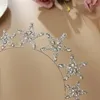 Saç klipsleri 2024 Kristal Rhinestone Tiara Taç Yıldız Gelin Düğün Prenses Pageant Kraliçe Kafa Bandı