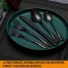 Forks 12 Piece Black Dinner Set Stainless Steel Cutlery Table Dessert Metal Fork Silverware