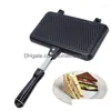 Pans Double Sided Sandwich Pan Non-Stick Pancake Frying Pot Bread Toast Mold For Breakfast Energy Saving Drop Delivery Dhhw0