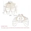 다른 보석 세트 섹시한 여자 진주 바디 체인 브라 조절 식 크기 숄 목걸이 칼라 어깨 패션 탑 체인 목걸이 바디 보석 YQ240204