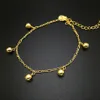 Trendy 24k gold plated Anklets for women Fascinating Rhythm small bell foot jewelry barefoot sandals chain267B