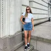 Skirts Denim Cargo Mini Skirt Women Casual Pockets Design Short Chic Lady Female Clothing 2024 Summer