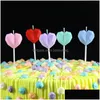 Velas Diamante Amor Aniversário Vela Colorf Coração Forma Banquete Proposta Casamento Festa de Casamento Bolo Cupcake Velas Drop Delivery Hom Dhz3L