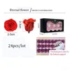 Suszone kwiaty 24pcs Zachowane kwiaty róża nieśmiertelna matka Dzień DZIEŃ Ślub Eternal Life Flower Material Prezent Hurtowy Suszony Kwiat/B Dhlce