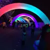 12 MW (40ft) Partihandel stor rund uppblåsbar båge med LED -belysning Dekoration bröllopsfest evenemang Rainbow Archway Entry Finish Line upplyst ballong