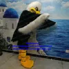 Costumes de mascotte Noir Blanc Longue Fourrure Eagle Hawk Tercel Tiercel Falcon Vulture Costume Personnage de dessin animé Bienvenue Dîner Marketing Z2928