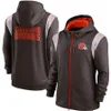 الرجال Cleveland''browns''brown Midleine Club Performance Hoodie الكامل زيب