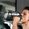 Vattenflaskor 2 liter sportkondition BPA BPA Gratis stor kapacitet Portabel gallon för män med halmslansande borste