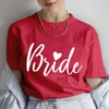 Damskie koszulki mody Kobiet T-shirt Bride Squade BriDal Shower Wedding Tshirt Team Tops Bachelorett