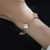 Van Clover Armband Cleef Designer Vierblättriger Schmuck 4 Clef Frauen Charm Armreif Gras Silber Farblos Valentinstag Geschenk für Freundin Roségold