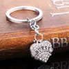 12PCS Lot Fashion Pielęgniarka Biegla Blak Crystal Rhinestone Love Heart Charms Keyring Kobiety Mężczyźni Pielęgniarki Dzień Klucz Pierścień Prezenty 213d