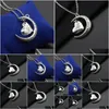 Naszyjniki wiszące łańcuch Naszyjnik hurtowa I Love You Moon Heart Sier Pendants Naszyjniki upuszczone biżuteria Naszyjniki Pendan DHXVS