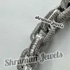 Iced Out VVS Moissanite Diamond Solid Round Baguette Cuban Link Chain 925 Sterling Silver Custom Hip Hop Iced Cuban Necklace