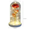 Couronnes de fleurs décoratives Valentine cadeau beauté rose éternelle LED lumière et bête dans un dôme de verre anniversaire pour la Saint Valentin Drop Del Dhhkc