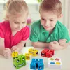 Ansikte Change Cube Game Toy Montessori Expression Puzzle Building Blocks Toys Early Learning Education Match for Kids 240131