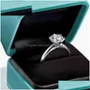 Wedding Rings 5 Carat Moissanite Round Classic Six Prong S925 Sterling Sier Ring Woman Engagement Q231024 Drop Delivery Dhqhx