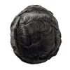 Système de cheveux humains brésiliens vierges ondulés de 32mm, couleur grise #1b30 nœuds, toupet en PU 8x10, unité de peau complète pour hommes blancs