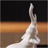 Decorative Objects & Figurines Decorative Objects Figurines China White Elephant Blanc De Chine Artwork Dehua Ceramic Handicraft Mini Dhpd1