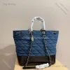 borsa firmata borsa toteBorsa a tracolla grande Deauville Shopping Tote Borsa da spiaggia mista Borsa da viaggio per fine settimana Borse firmate Borse di lusso in denim blu scuro