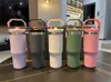 Bouteilles d'eau 10 couleurs paille voiture de poche en acier inoxydable tasse isolée avec couvercle roulant 40 onces de café