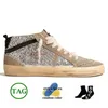 Leder Wildleder Mid Star Italien Marke Vintage Plattform handgefertigt Designer lässige Glitzerschuhe Gold Studs Pink Zebra Silber Trainer Luxus Frauen Herren Sneaker