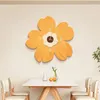 Wall Clocks Ins Pink Tulip Flower Shape Slient Clock Wooden Cartoon Creativity Fashion Watches Living Room Home Decor Kids Gift