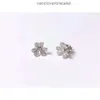 Boucles d'oreilles Van Clover Boucles d'oreilles Van Cleef Boucles d'oreilles V Gold High Edition Boucles d'oreilles trèfle pour femmes plaqué épais or rose 18 carats Nouveau mini fleurs pétales de diamant complet