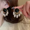 Dangle Earrings Exaggerated Dripping Oil Square Pearl Tassel Drop French Medieval Vintage Court Style Statement Jewelry For Women