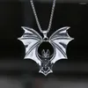 Pendant Necklaces Punk Biker 2024 316L Stainless Steel 3D Bat Detailed Necklace Animal Jewelry High Quality Boyfriend Gift Accessories