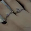女性のためのリングデザイナーリングVivienenwestwoods Luxury Jewelry Viviane Westwood Empress Dowager Xi FloatingPoint Diamond Free Small Saturn Ring Femany Personalit