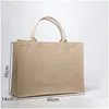 Verpackungstaschen Großhandel Tote Burlap Jute Wiederverwendbare Geschenktüte mit Griffen für Brautjungfer Hochzeit Frauen Markt Lebensmittelgeschäft Handtasche Drop Ot26I