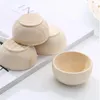 Ensembles de vaisselle 4 pièces petit bol en bois Mini couverts bricolage artisanat simulé jouets de cuisine modèles maison de poupée enfant