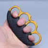 Self Defense Designers Fist Head Four Finger Hand Cl Zinc Alloy Tiger Belt Patch Combat Concealed Vehicle Window Breaker Y0P7