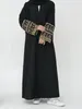 Ethnic Clothing Cotton Liene Embroidery Muslim Abaya For Women Eid Robe Dress Morocco Ramadan Abayas Kaftan Islam Cardigan Dubai Arab Long