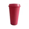 Tasses 473ml / 16oz Ins Macarone Belle tasse à café de couleur unie Simple Mode Eau Réutilisable Tasse de boisson de voyage en plastique