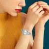 BUREI Orologio da donna da lavoro con data giornalieraOrologio analogico al quarzo per donna Orologio con bracciale in acciaio inossidabile oro argento Orologi da donna alla moda impermeabili