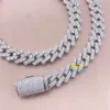 Sterling Silver Necklace Vvs Moissanite Lab Diamond Hip Hop Jewelry 8mm 10mm 13mm Iced Out Cuban Link Chain