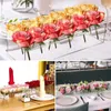 Vaso acrilico trasparente centrotavola rettangolare per fiori, tavolo da pranzo, decorazione per matrimoni, vaso regalo 240131