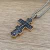 Naszyjniki wisianta vintage Jezus Cross Naszyjnik wiara chrześcijańska amulet łańcuch stali nierdzewnej gałęzi biżuterii religijne dar hurtowy