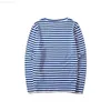 Collant femminile T-shirt Coppia T-shirt manica lunga Designer Play commes des garcons Maglione ricamato Pullover Love Strisce bianche e nere Manica corta ampia ye