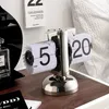 Creative Table Clock Mechanical Automatic Page Turning Clock Retro Decoration Living Room Bedroom Office Desktop Decoration 240119