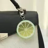 Keychains 2024 Creative Cartoon Simulated Lemon Slices Model Geometric Keychain for Women Girls Fruit Series Car Bag Accessories Key Ring